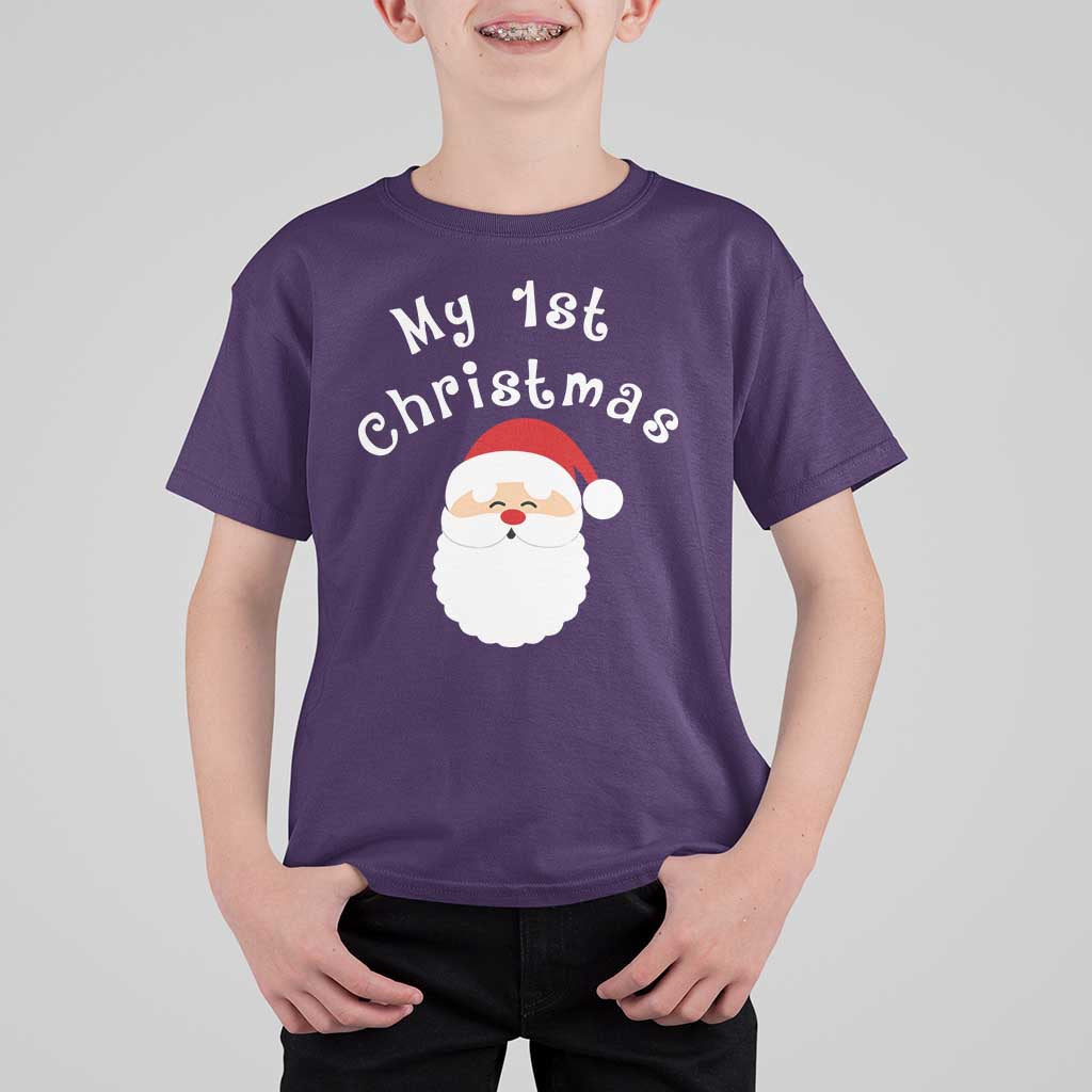 My First Christmas T Shirt For Kid Baby's First Holiday Xmas Santa - Wonder Print Shop