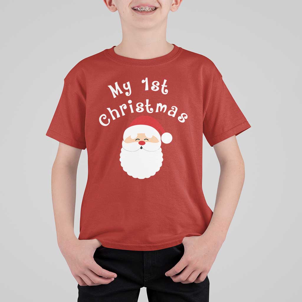 My First Christmas T Shirt For Kid Baby's First Holiday Xmas Santa - Wonder Print Shop