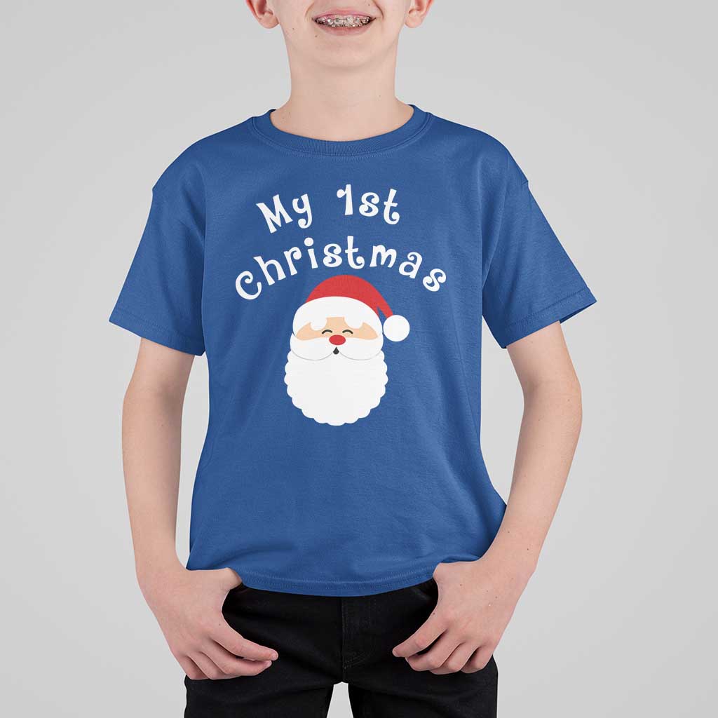 My First Christmas T Shirt For Kid Baby's First Holiday Xmas Santa - Wonder Print Shop