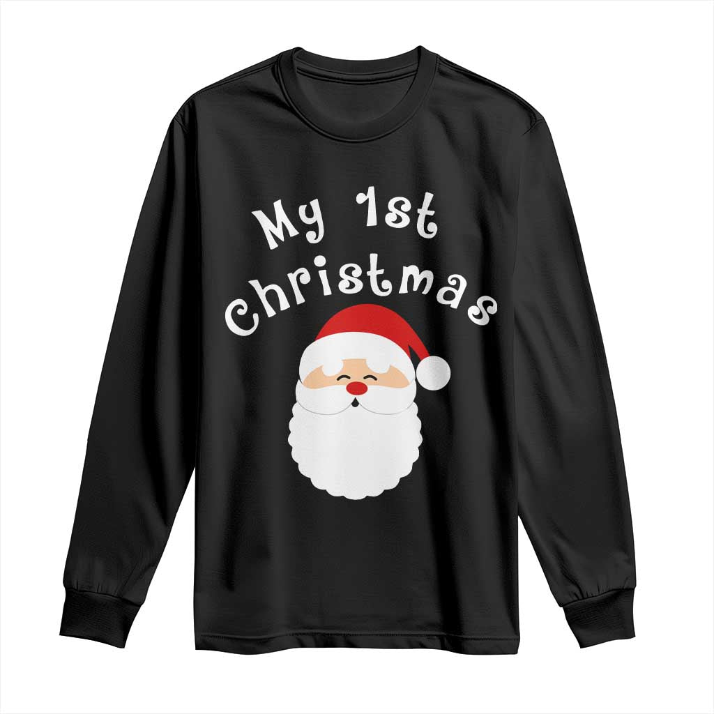 My First Christmas Long Sleeve Shirt Baby's First Holiday Xmas Santa - Wonder Print Shop