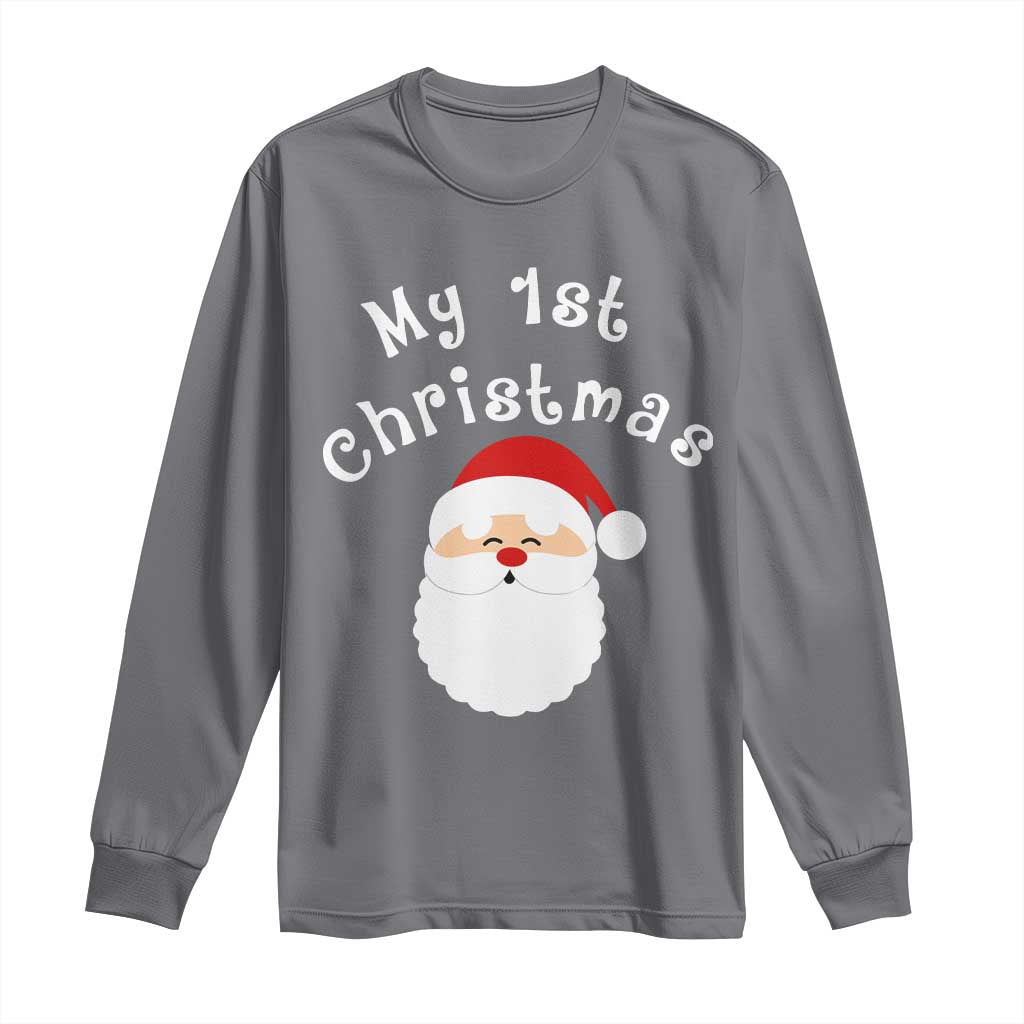 My First Christmas Long Sleeve Shirt Baby's First Holiday Xmas Santa - Wonder Print Shop