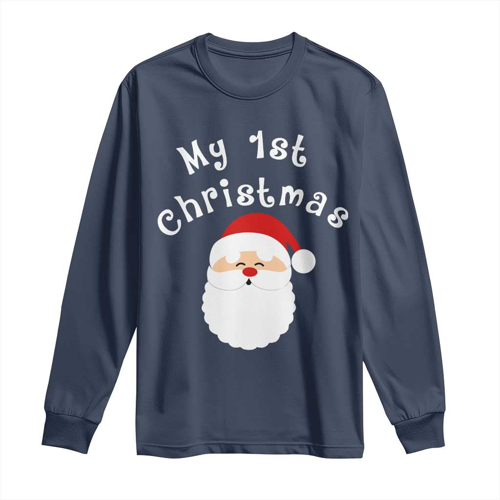 My First Christmas Long Sleeve Shirt Baby's First Holiday Xmas Santa - Wonder Print Shop