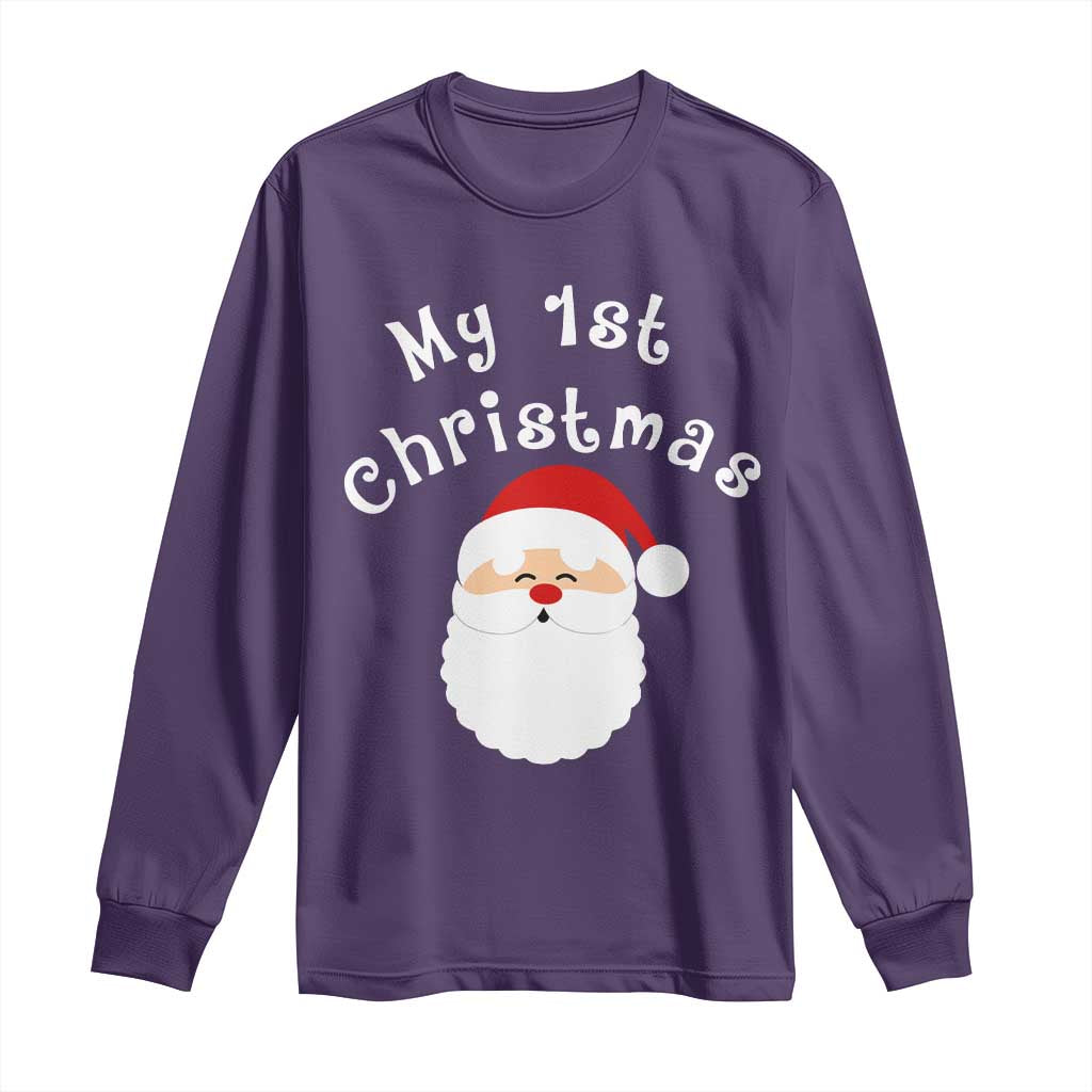 My First Christmas Long Sleeve Shirt Baby's First Holiday Xmas Santa - Wonder Print Shop