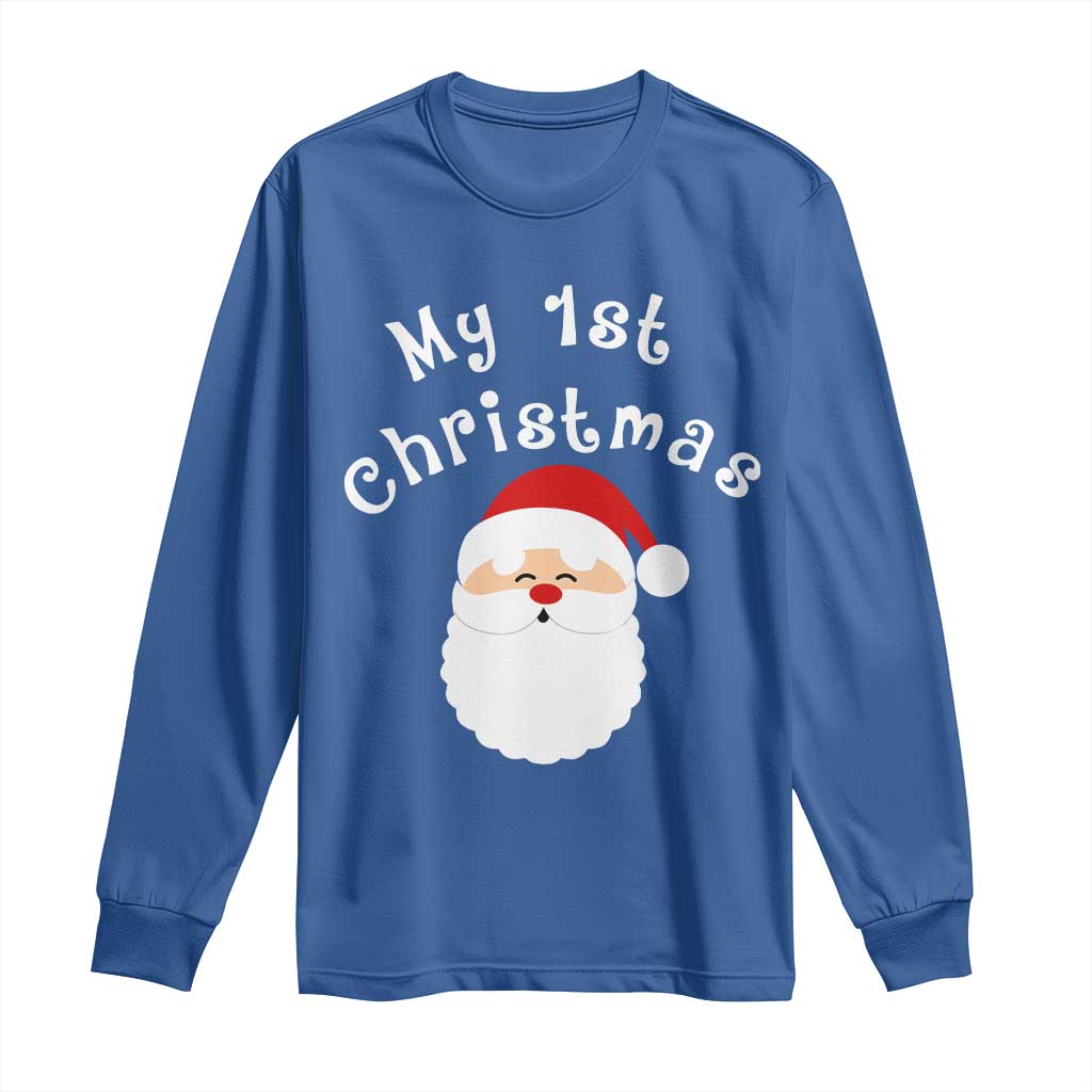 My First Christmas Long Sleeve Shirt Baby's First Holiday Xmas Santa - Wonder Print Shop