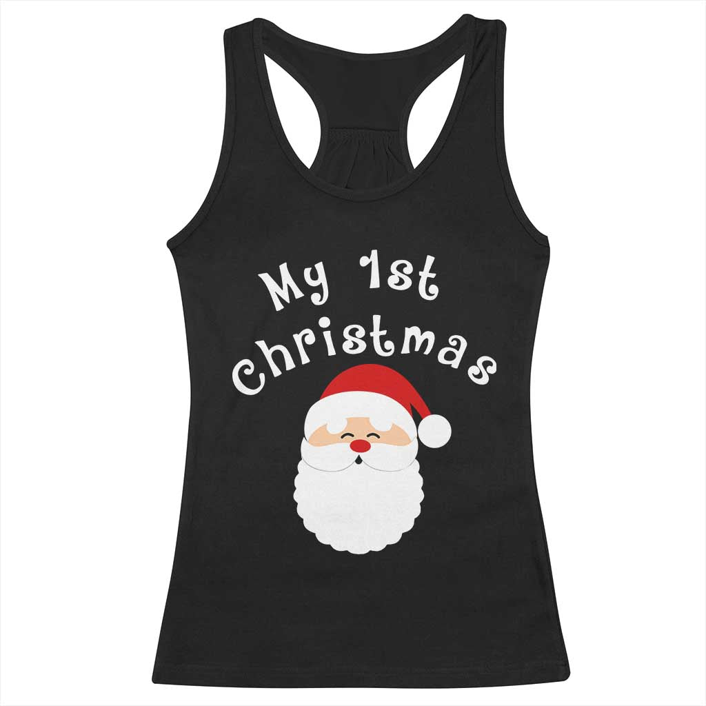 My First Christmas Racerback Tank Top Baby's First Holiday Xmas Santa - Wonder Print Shop