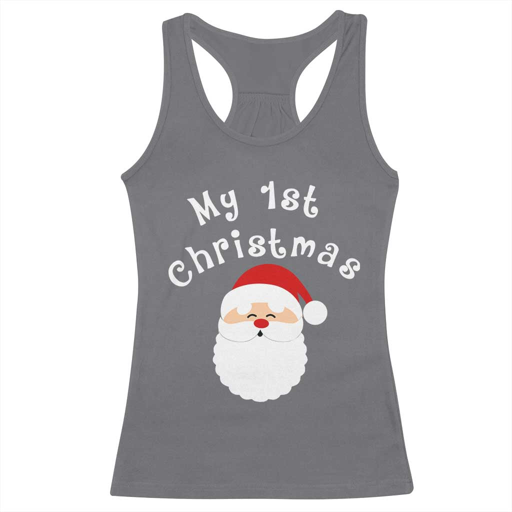My First Christmas Racerback Tank Top Baby's First Holiday Xmas Santa - Wonder Print Shop