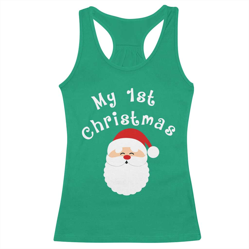 My First Christmas Racerback Tank Top Baby's First Holiday Xmas Santa - Wonder Print Shop