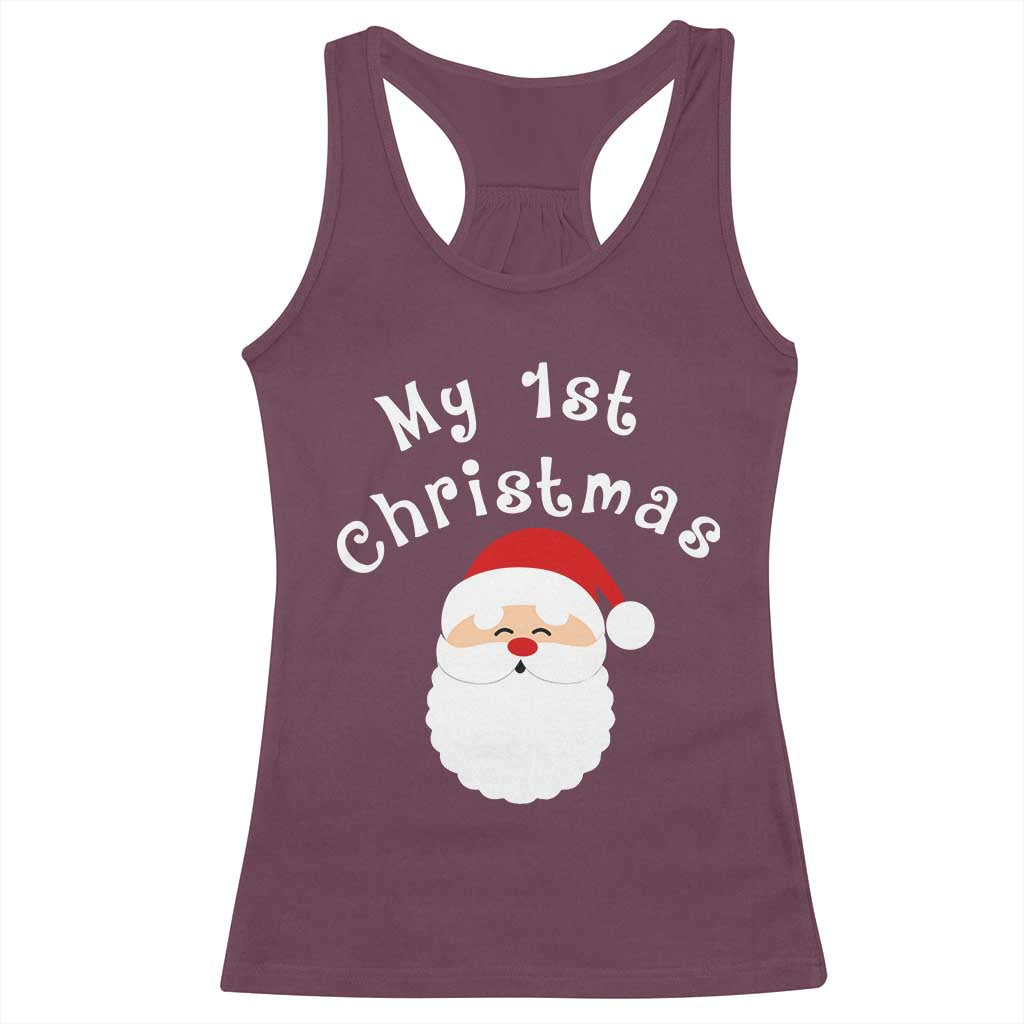 My First Christmas Racerback Tank Top Baby's First Holiday Xmas Santa - Wonder Print Shop