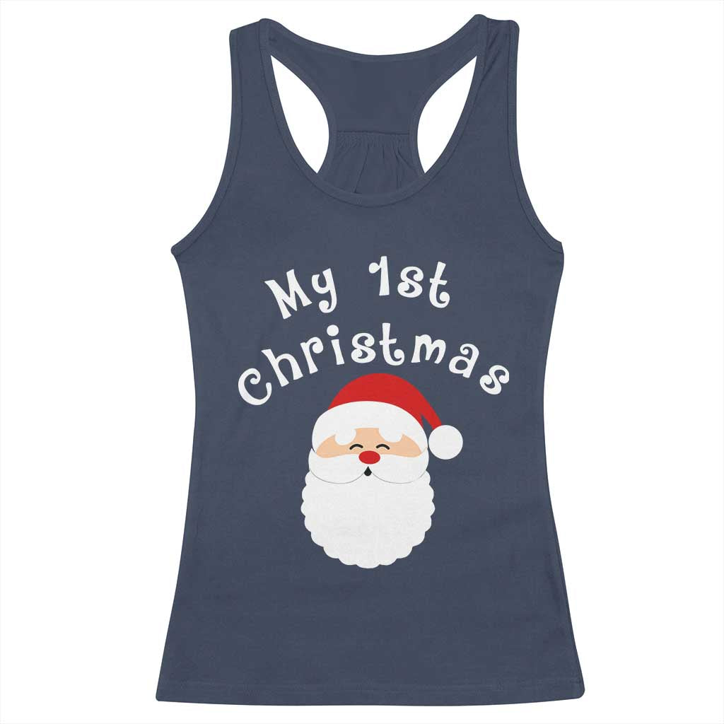 My First Christmas Racerback Tank Top Baby's First Holiday Xmas Santa - Wonder Print Shop