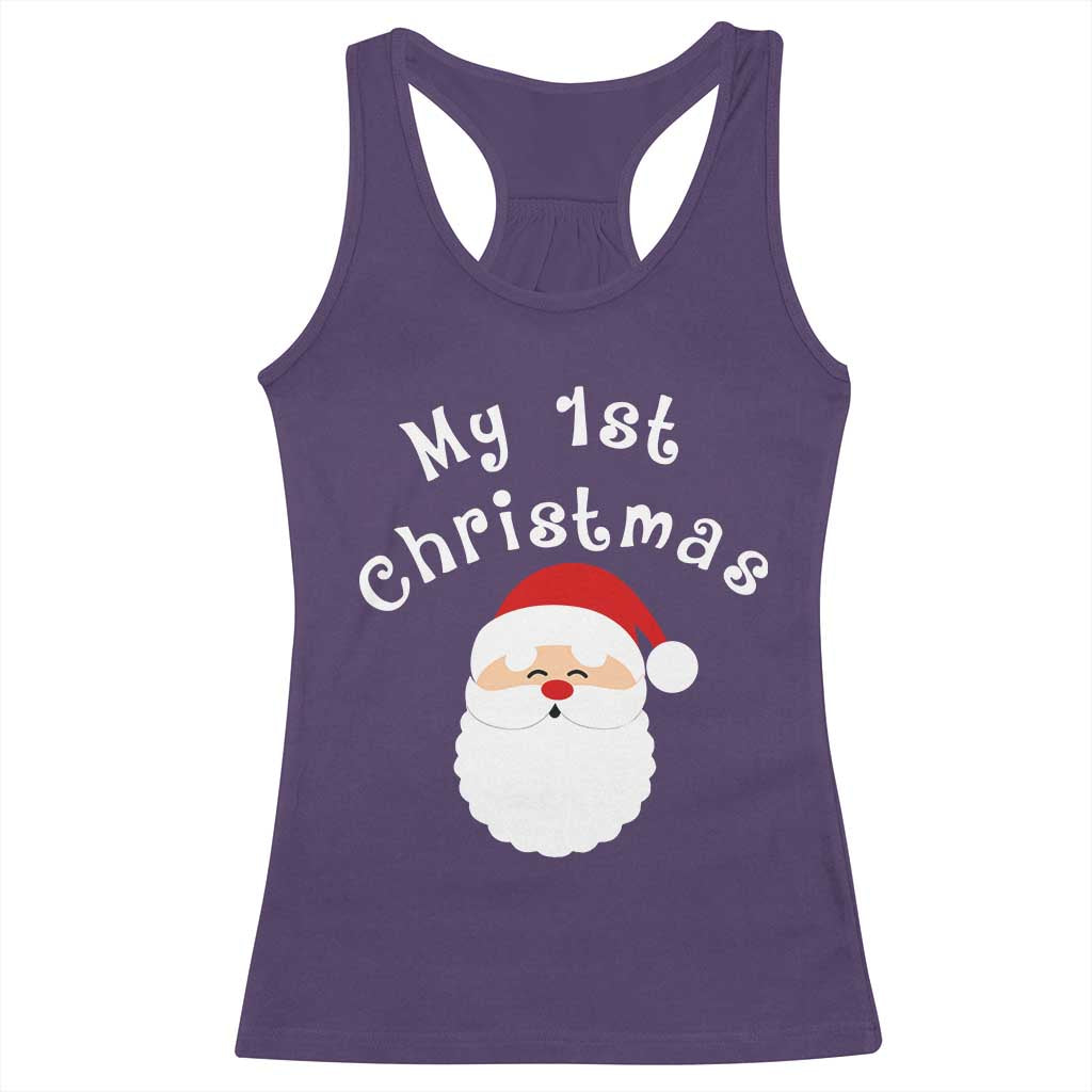 My First Christmas Racerback Tank Top Baby's First Holiday Xmas Santa - Wonder Print Shop