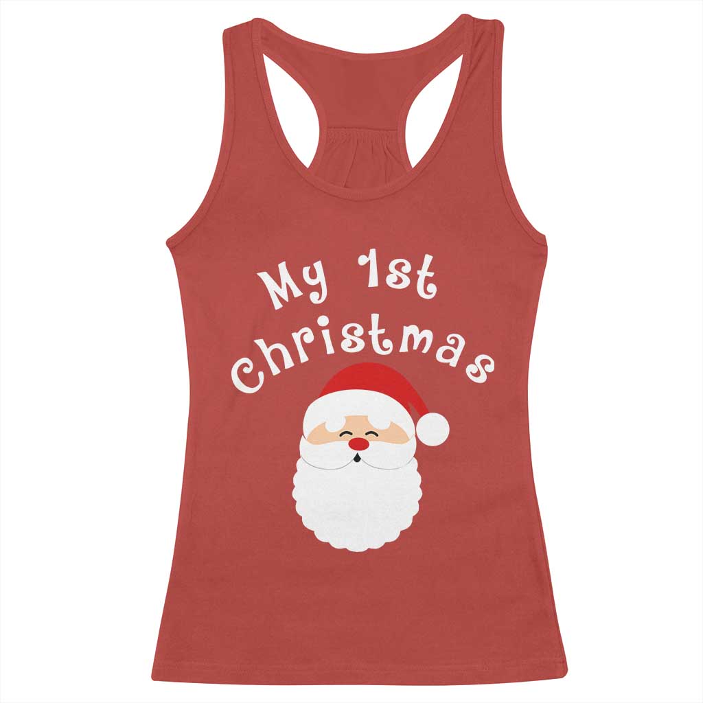 My First Christmas Racerback Tank Top Baby's First Holiday Xmas Santa - Wonder Print Shop