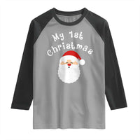 My First Christmas Raglan Shirt Baby's First Holiday Xmas Santa - Wonder Print Shop