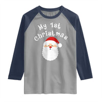 My First Christmas Raglan Shirt Baby's First Holiday Xmas Santa - Wonder Print Shop