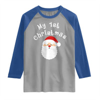 My First Christmas Raglan Shirt Baby's First Holiday Xmas Santa - Wonder Print Shop