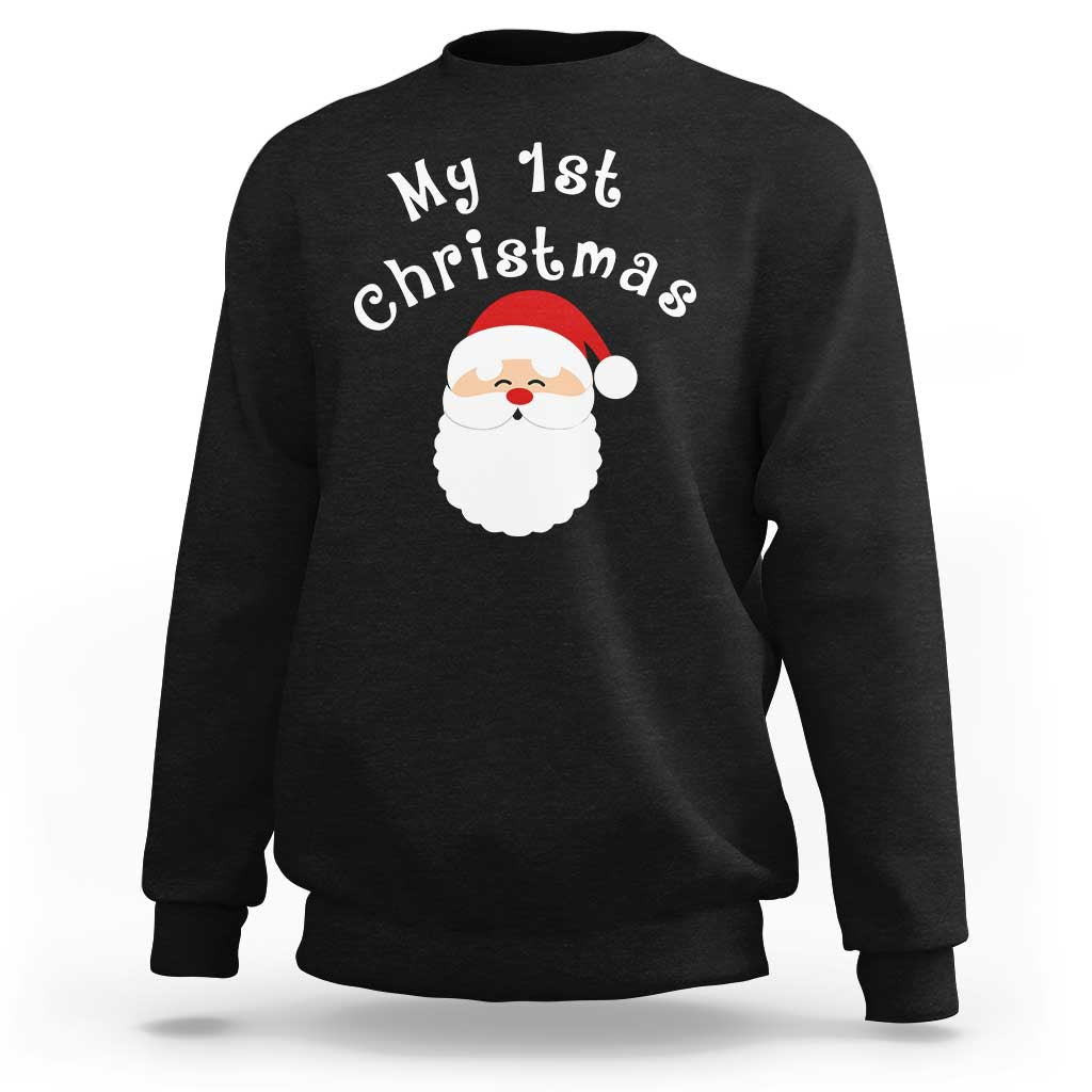 My First Christmas Sweatshirt Baby's First Holiday Xmas Santa - Wonder Print Shop