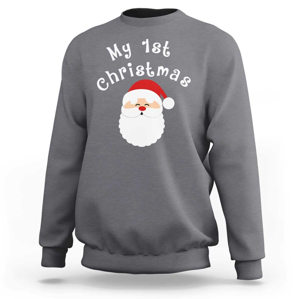 My First Christmas Sweatshirt Baby's First Holiday Xmas Santa - Wonder Print Shop