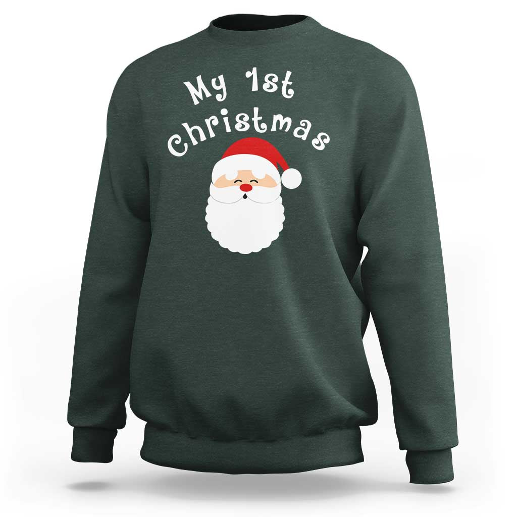 My First Christmas Sweatshirt Baby's First Holiday Xmas Santa - Wonder Print Shop