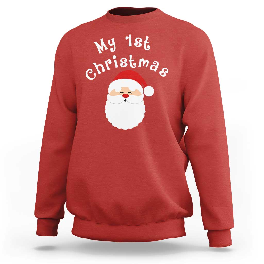 My First Christmas Sweatshirt Baby's First Holiday Xmas Santa - Wonder Print Shop
