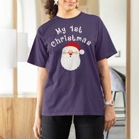 My First Christmas T Shirt For Women Baby's First Holiday Xmas Santa - Wonder Print Shop