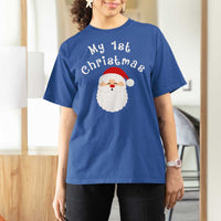 My First Christmas T Shirt For Women Baby's First Holiday Xmas Santa - Wonder Print Shop