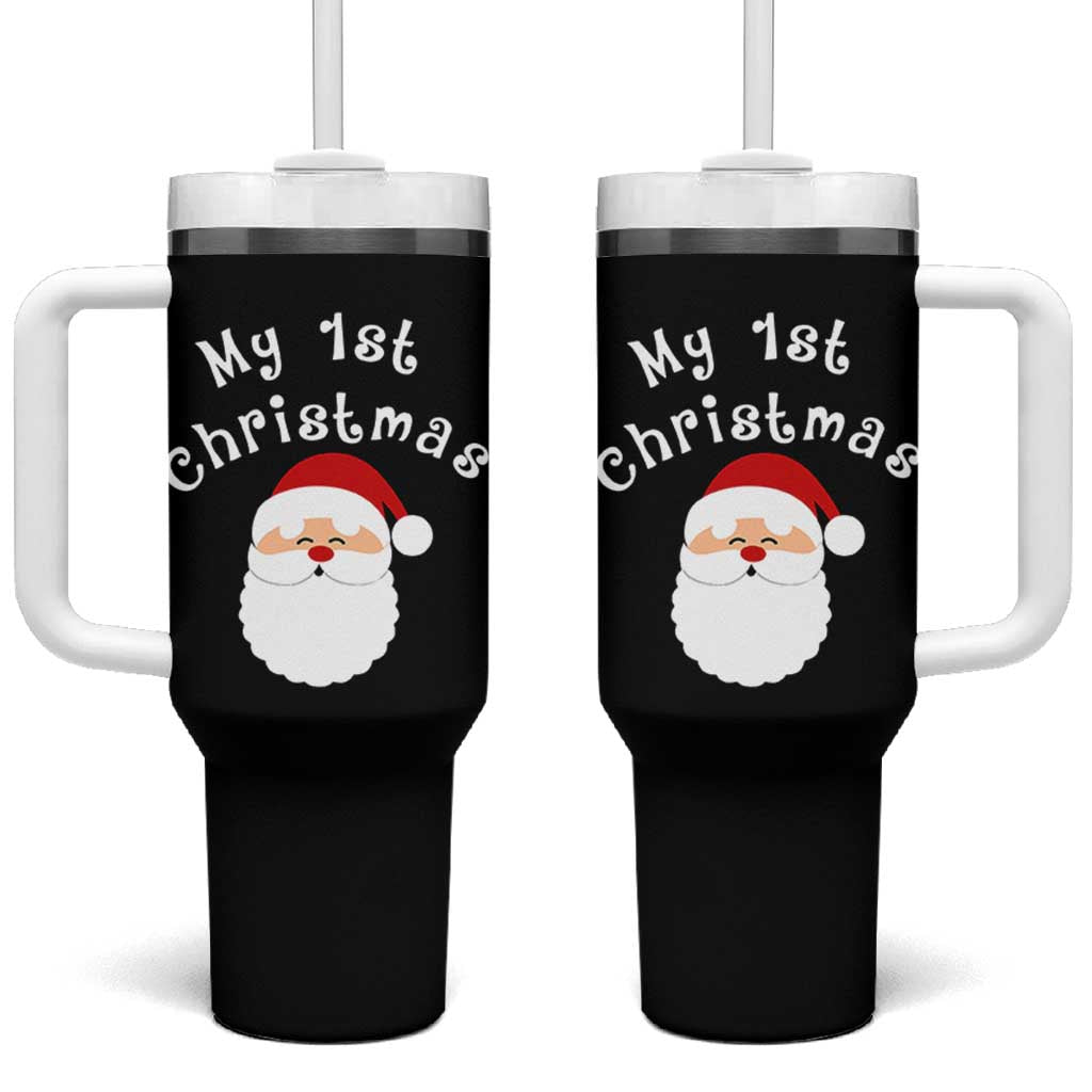 My First Christmas Tumbler With Handle Baby's First Holiday Xmas Santa - Wonder Print Shop