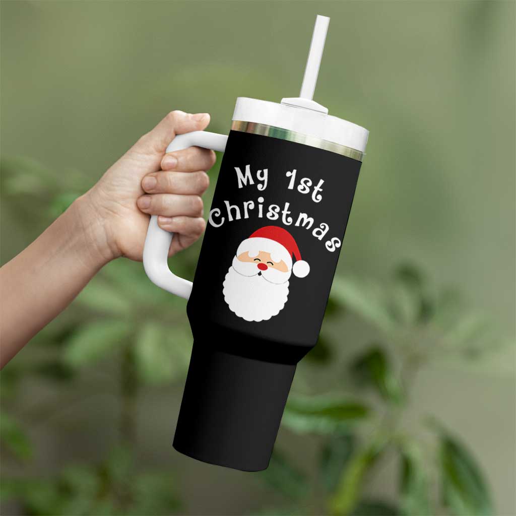 My First Christmas Tumbler With Handle Baby's First Holiday Xmas Santa - Wonder Print Shop