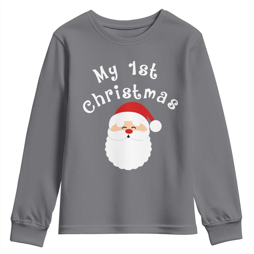 My First Christmas Youth Sweatshirt Baby's First Holiday Xmas Santa - Wonder Print Shop
