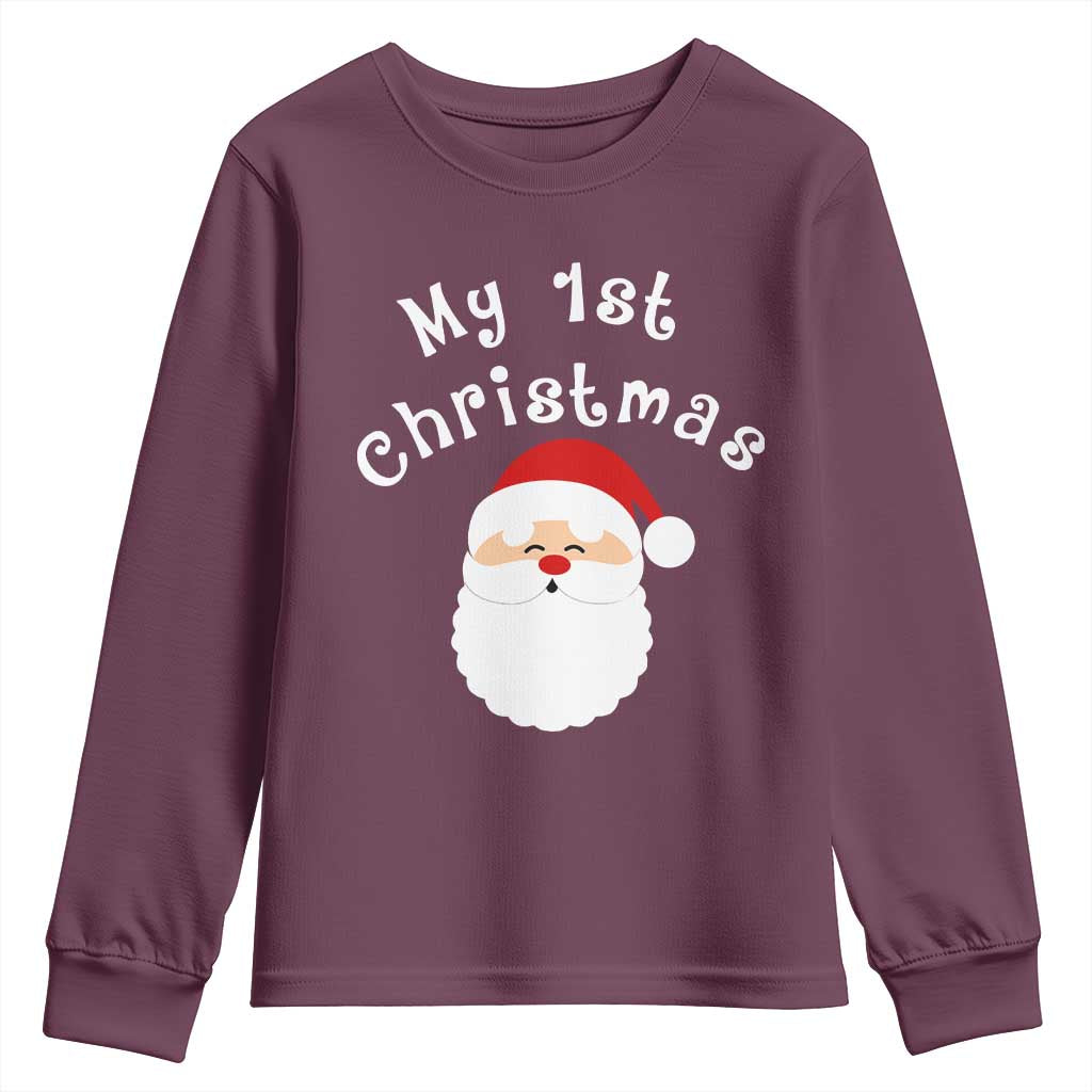 My First Christmas Youth Sweatshirt Baby's First Holiday Xmas Santa - Wonder Print Shop