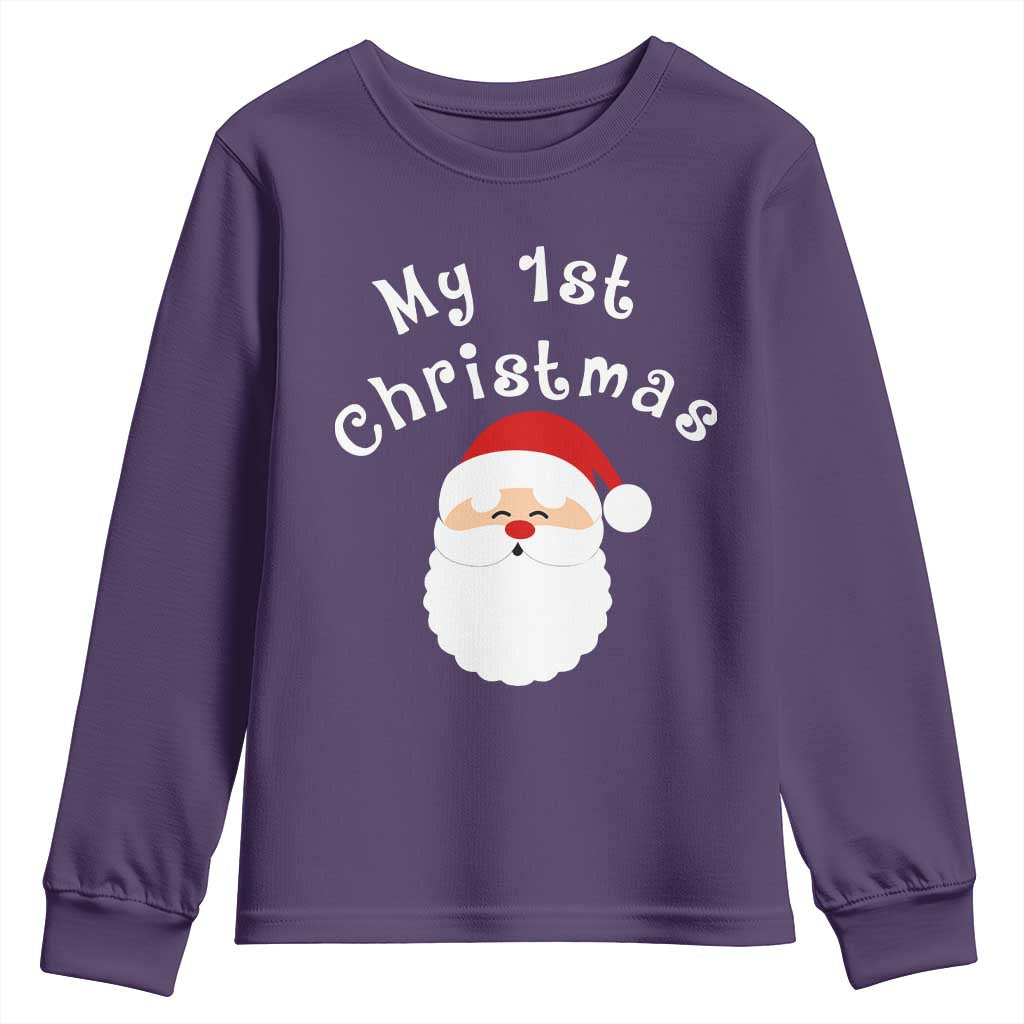 My First Christmas Youth Sweatshirt Baby's First Holiday Xmas Santa - Wonder Print Shop
