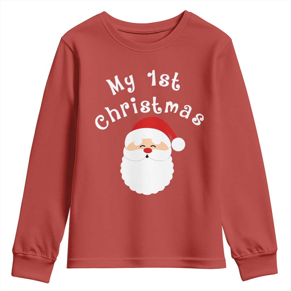 My First Christmas Youth Sweatshirt Baby's First Holiday Xmas Santa - Wonder Print Shop