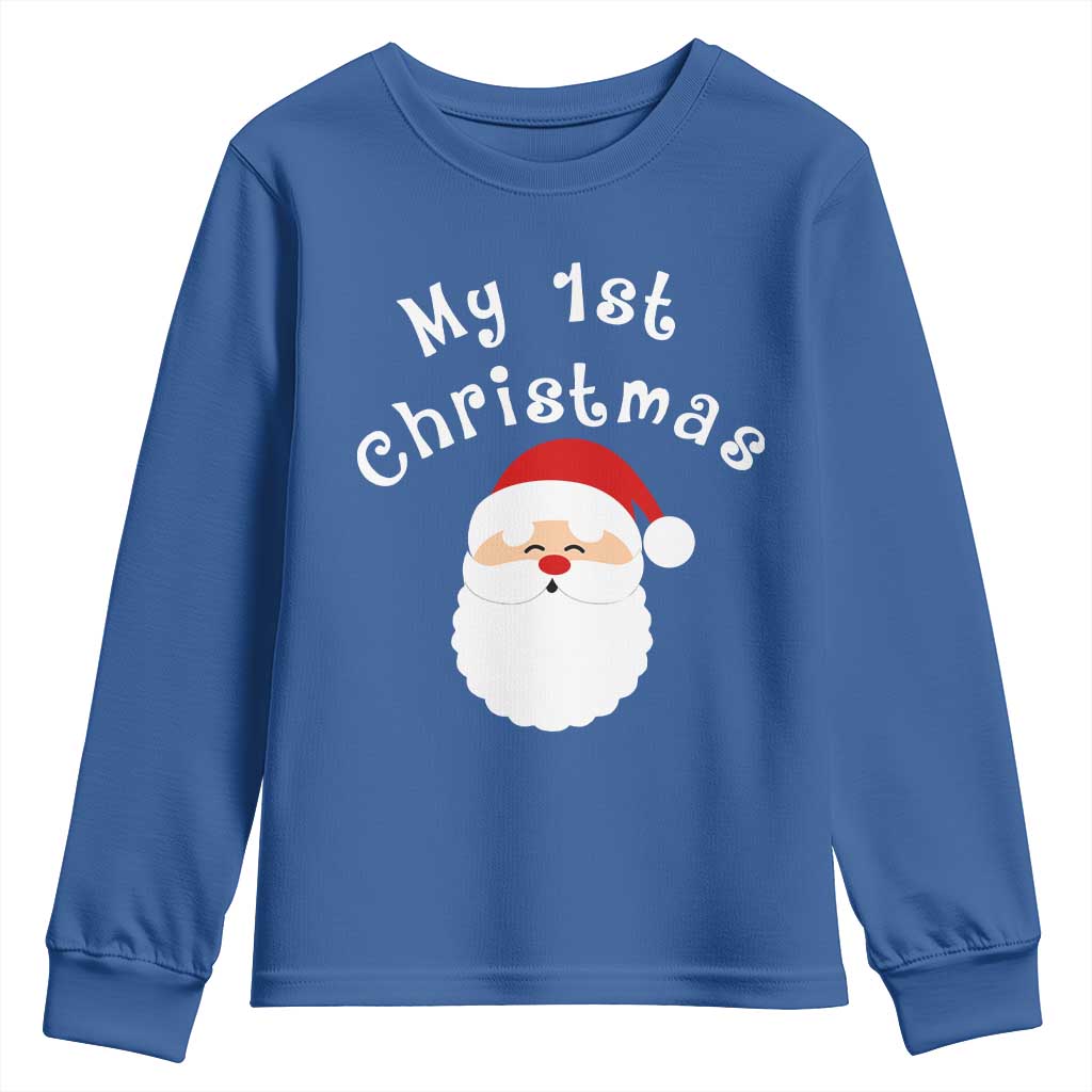 My First Christmas Youth Sweatshirt Baby's First Holiday Xmas Santa - Wonder Print Shop