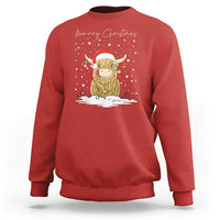 Christmas Cow Sweatshirt Scottish Highland Cow Moo-rry Christmas - Wonder Print Shop