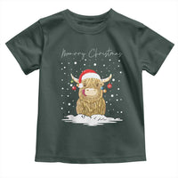 Christmas Cow Toddler T Shirt Scottish Highland Cow Moo-rry Christmas