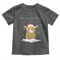 Christmas Cow Toddler T Shirt Scottish Highland Cow Moo-rry Christmas