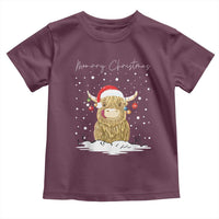 Christmas Cow Toddler T Shirt Scottish Highland Cow Moo-rry Christmas