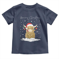 Christmas Cow Toddler T Shirt Scottish Highland Cow Moo-rry Christmas