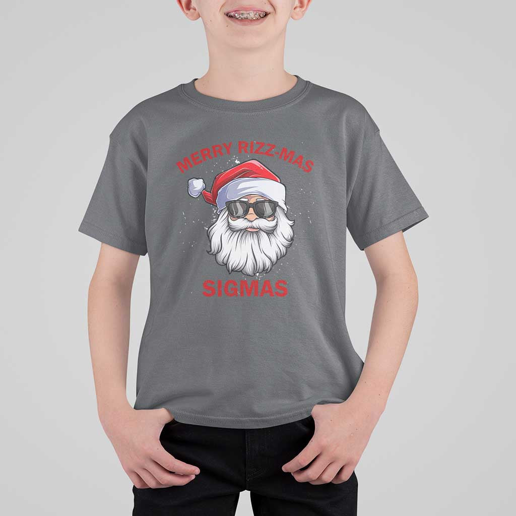 Funny Christmas Santa T Shirt For Kid Merry Rizz Mas Sigmas Gen Alpha Middle School Christmas - Wonder Print Shop