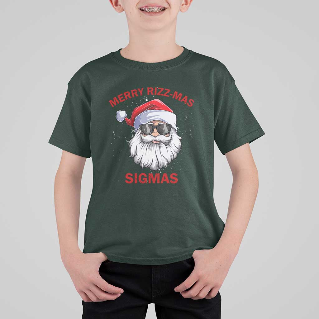 Funny Christmas Santa T Shirt For Kid Merry Rizz Mas Sigmas Gen Alpha Middle School Christmas - Wonder Print Shop