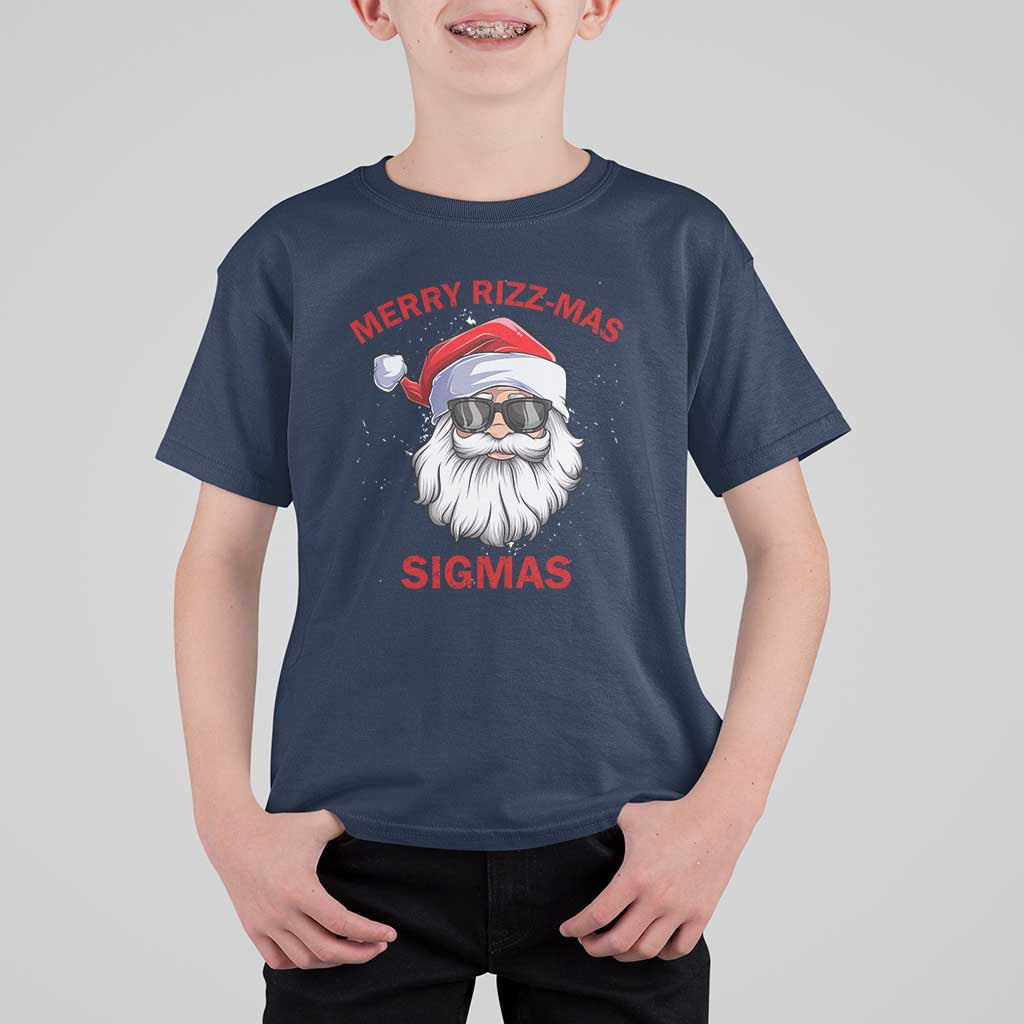 Funny Christmas Santa T Shirt For Kid Merry Rizz Mas Sigmas Gen Alpha Middle School Christmas - Wonder Print Shop