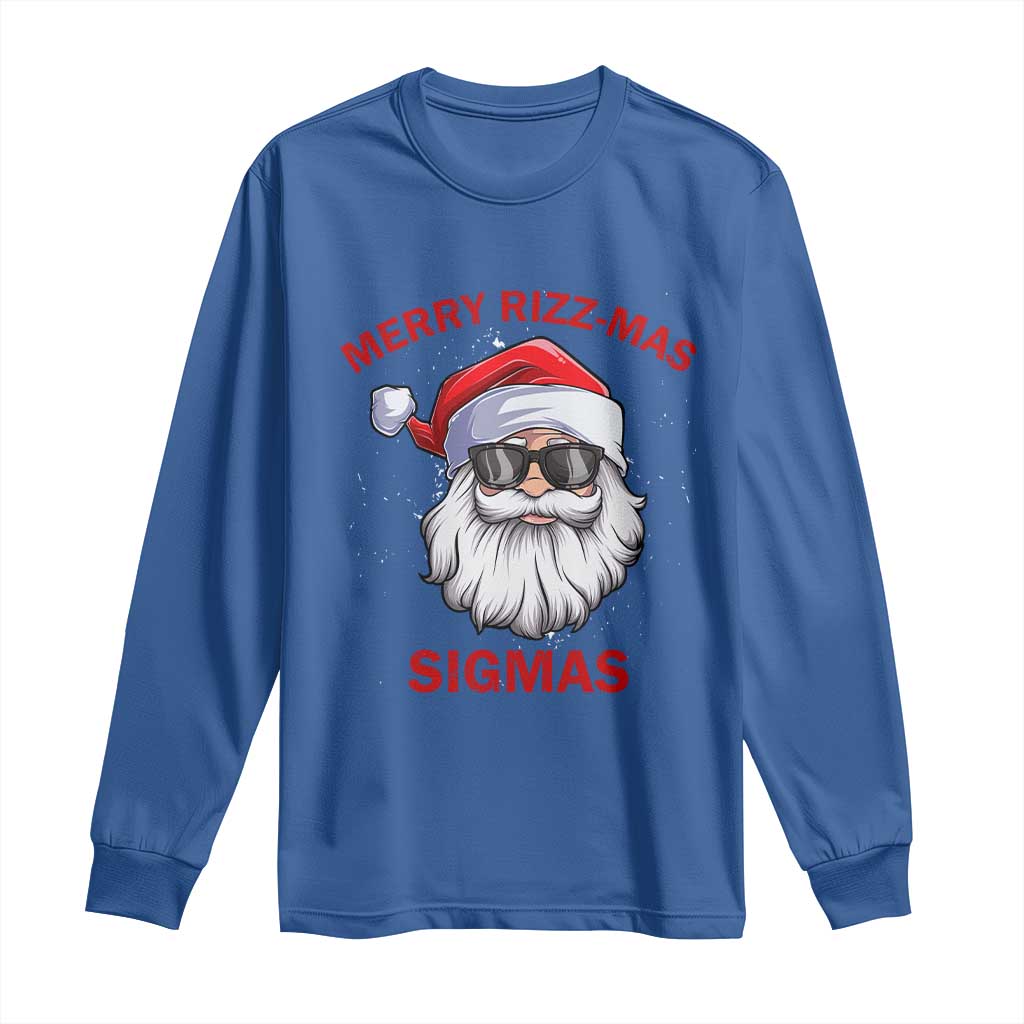 Funny Christmas Santa Long Sleeve Shirt Merry Rizz Mas Sigmas Gen Alpha Middle School Christmas