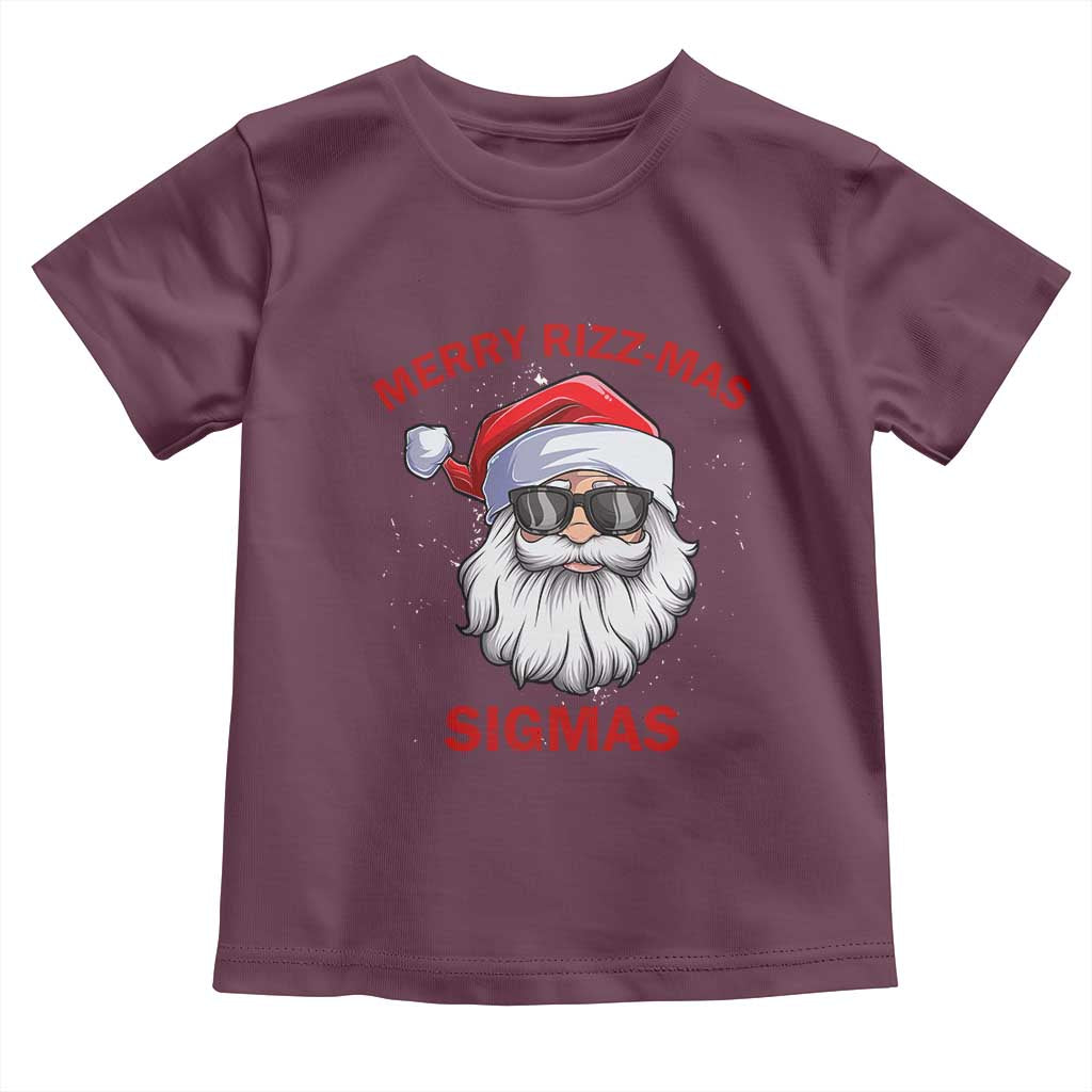 Funny Christmas Santa Toddler T Shirt Merry Rizz Mas Sigmas Gen Alpha Middle School Christmas