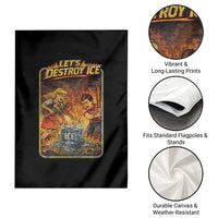 Subtle Abolish Ice Garden Flag Retro Protest Satirical Graphic Let's Destroy Ice