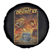 Subtle Abolish Ice Spare Tire Cover Retro Protest Satirical Graphic Let's Destroy Ice