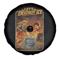 Subtle Abolish Ice Spare Tire Cover Retro Protest Satirical Graphic Let's Destroy Ice