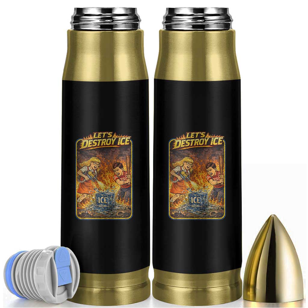 Subtle Abolish Ice Bullet Tumbler Retro Protest Satirical Graphic Let's Destroy Ice