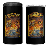 Subtle Abolish Ice 4 in 1 Can Cooler Tumbler Retro Protest Satirical Graphic Let's Destroy Ice