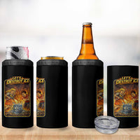 Subtle Abolish Ice 4 in 1 Can Cooler Tumbler Retro Protest Satirical Graphic Let's Destroy Ice