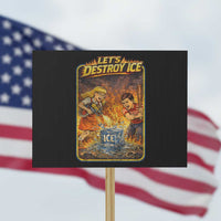 Subtle Abolish Ice Protest Sign Retro Protest Satirical Graphic Let's Destroy Ice
