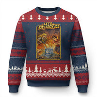 Subtle Abolish Ice Ugly Christmas Sweater Retro Protest Satirical Graphic Let's Destroy Ice