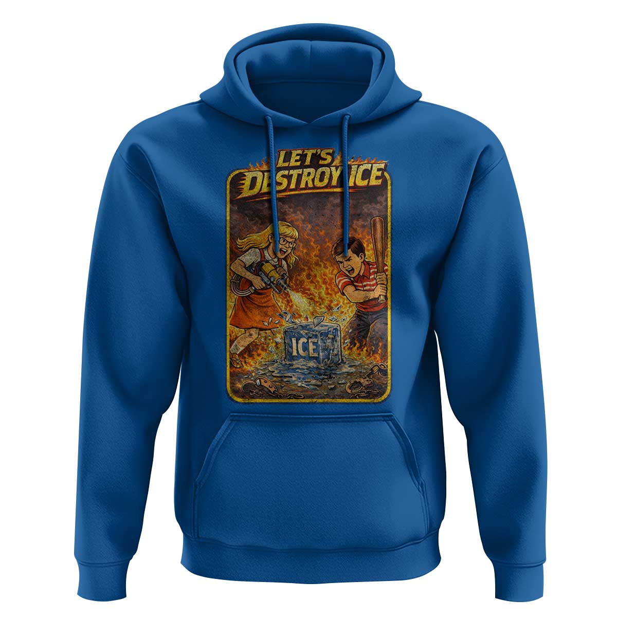 Subtle Abolish Ice Hoodie Retro Protest Satirical Graphic Let's Destroy Ice